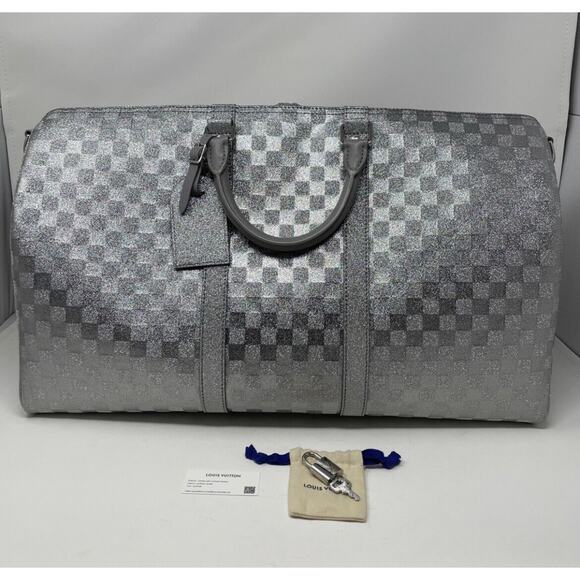 🦄 Louis Vuitton Virgil Abloh Glitter Keepall 50B N58041 Limited Edition - Picture 3 of 14